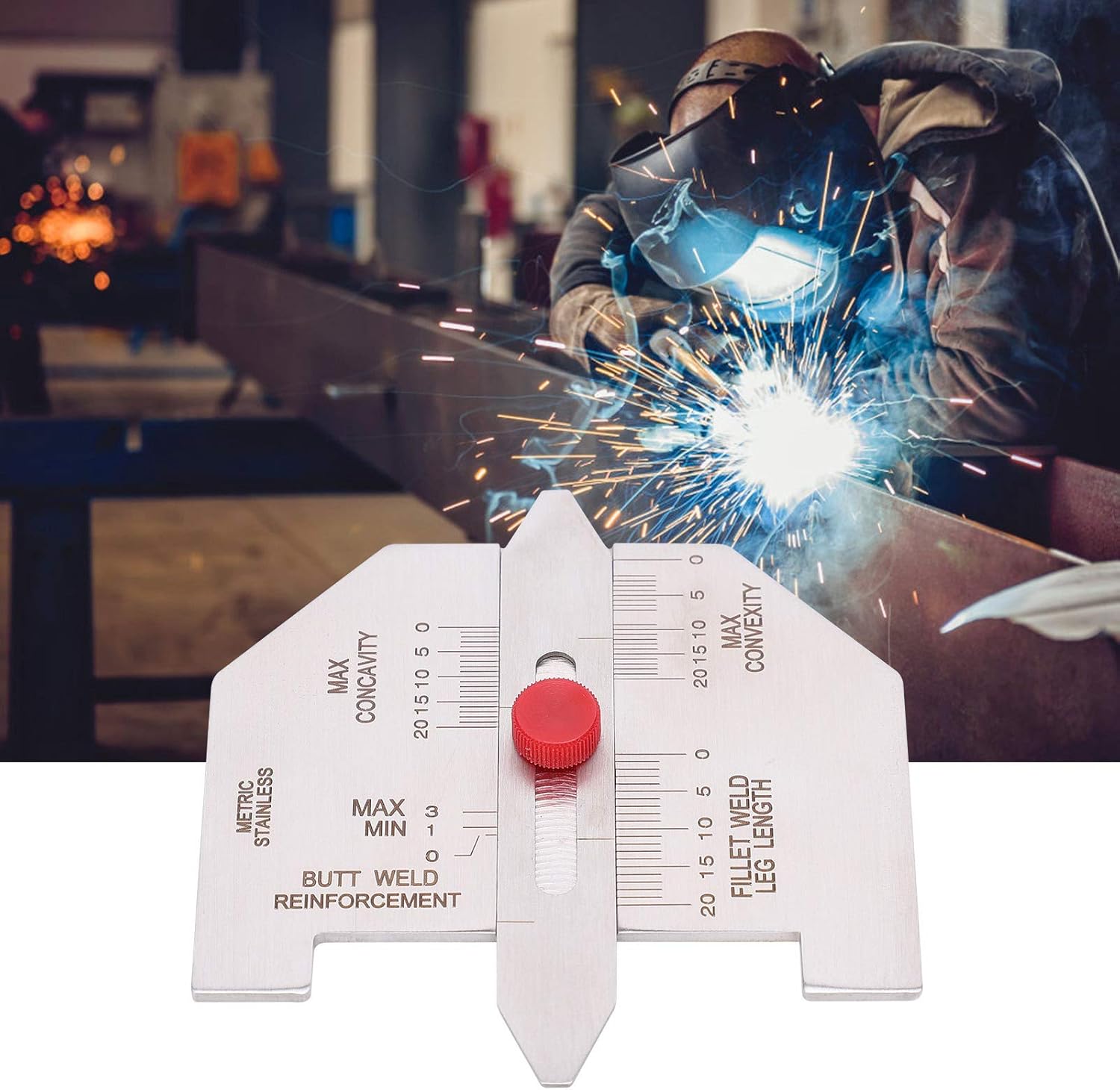 Stainless Steel Metric Fillet Weld Set Gage Gauge Welding Inspection Test Ulnar Measuring Tool