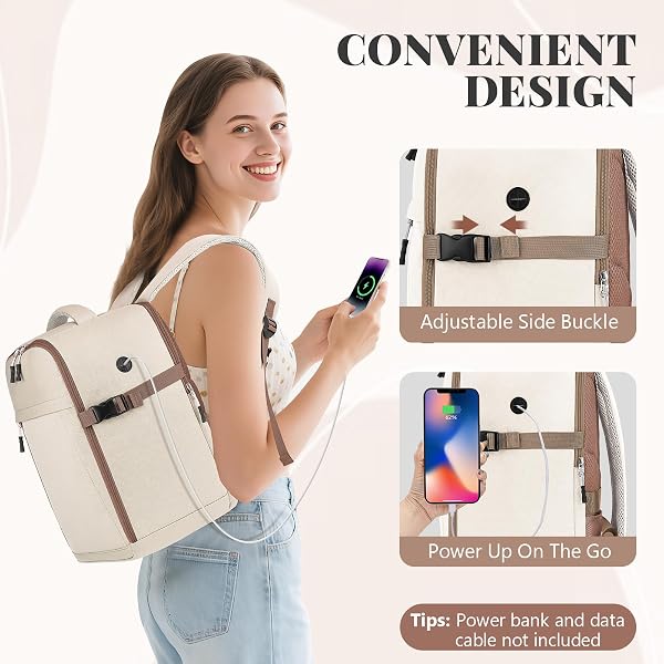 Cabin Luggage 40 x 30 x 20 cm for Ryanair, Travel Bag 40 x 20 x 30 cm Travel Cabin Airplane Hand Luggage for Men and Women 24L with Anti-Theft Pouch for 14 Inch Laptop - 5