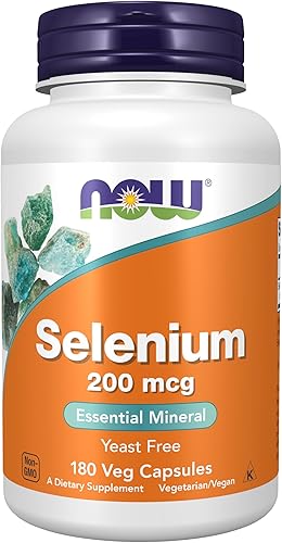 NOW Supplements, Selenium (L-Selenomethionine) 200 mcg, Essential Mineral*, 180 Veg Capsules