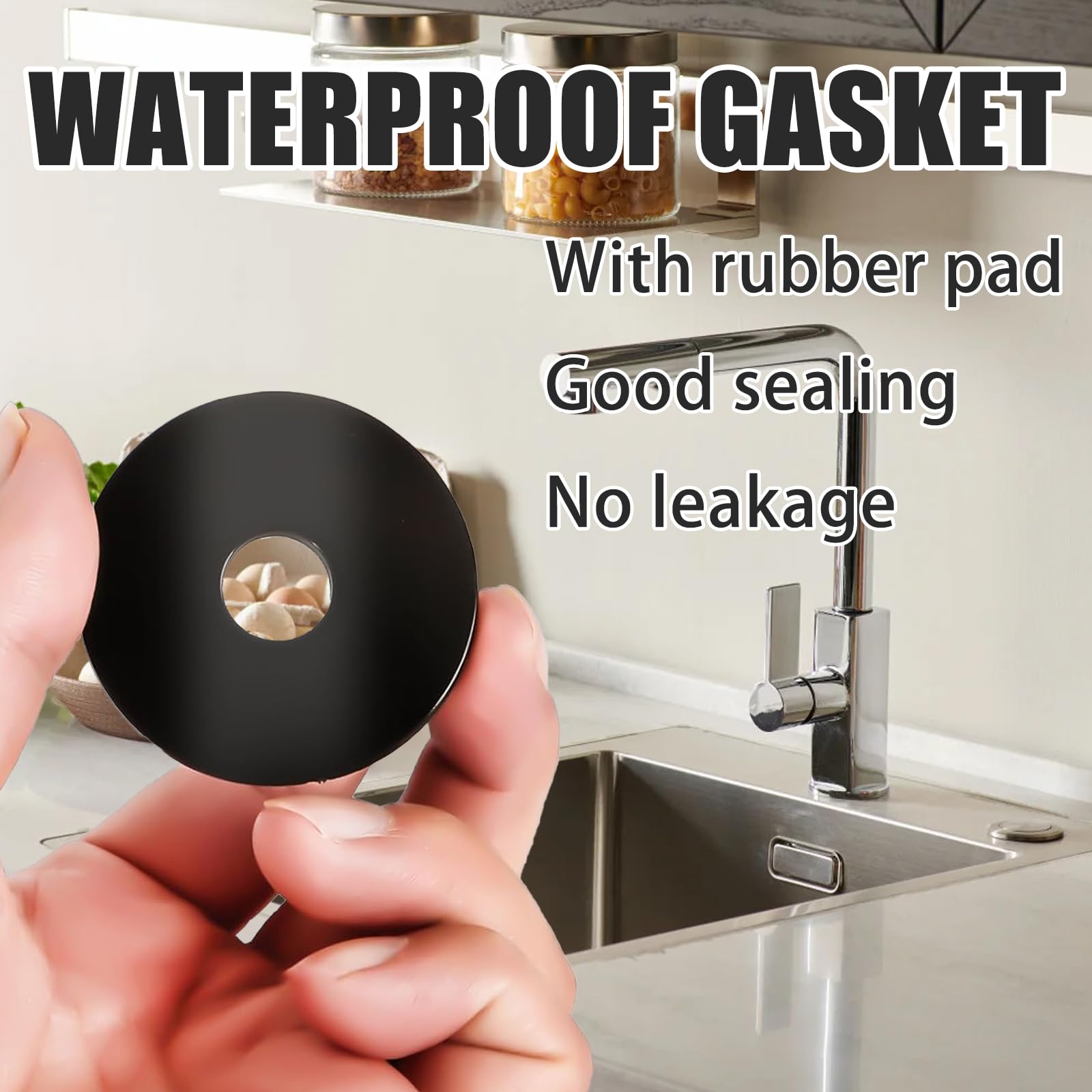 2-Pack Sink Hole Cover, Stainless Steel Sink Cover, Plug Hole Cover,Tap Hole Blanking Plug,Kitchen Sink Accessories - Image 3