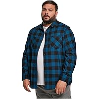 URBAN CLASSICS Camicia in Flanella a Maniche Lunghe da Uomo, Camicia Casual Lunga
