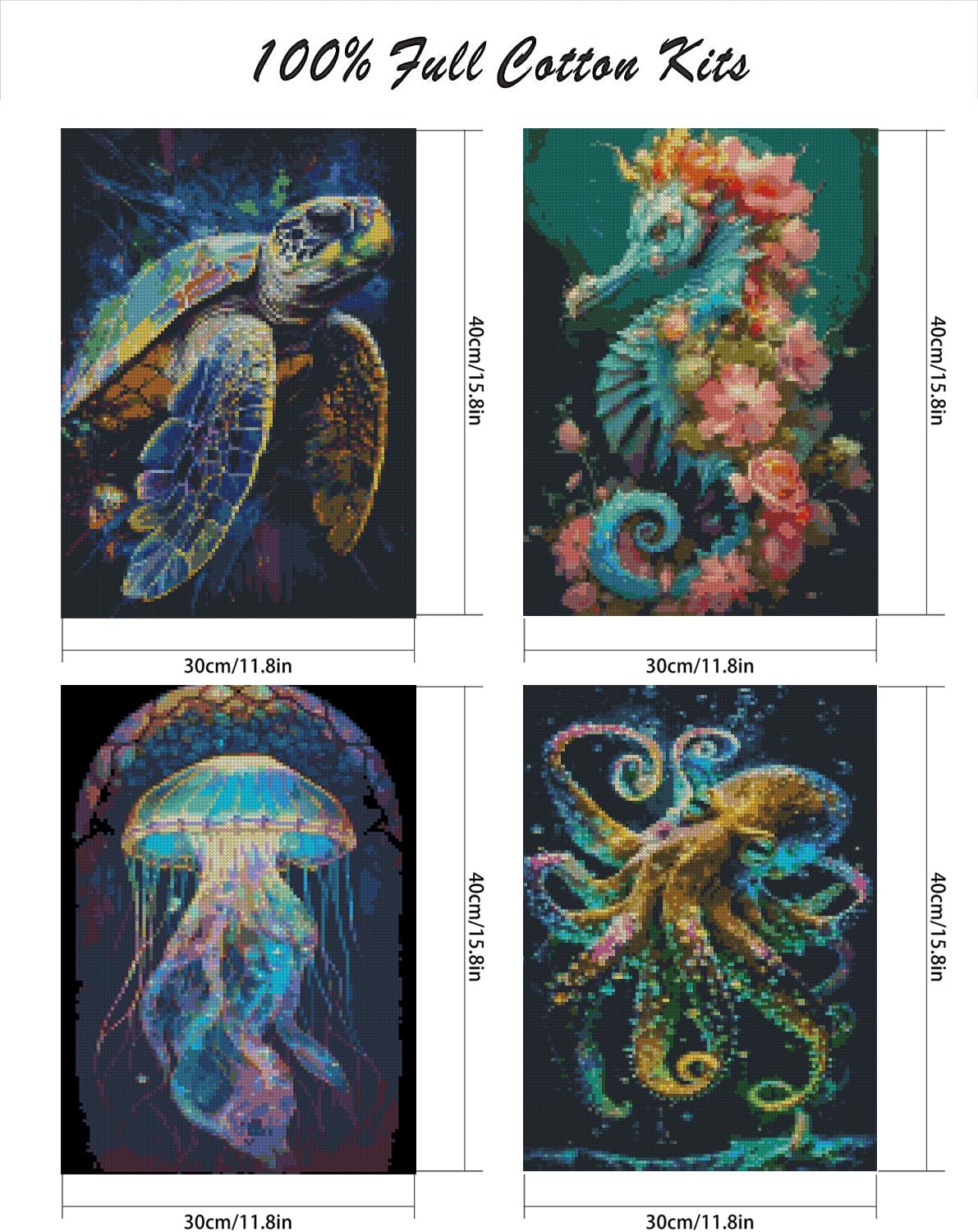 Mrnsiet 4 Packs Stamped Cross Stitch Kits - Image 2