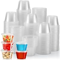 Vista 1 de VITEVER [120 Sets - 4 oz ] Portion Cups With Lids, Small Plastic Containers with Lids, Airtight and Stackable Souffle Cups, Jello Shot Cups, Sauce