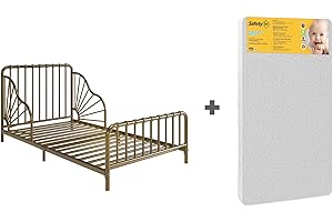 Quinn Whimsical Metal Bed with Safety 1st Nighty Night Baby & Toddler...