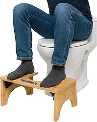 Banquinho de Cócoras Dobrável Madeira EASYPOOP Apoio Sanitário Antiderrapante Evacuar