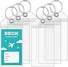 Pack of 6 Transparent Waterproof PVC Luggage Labels, Travel Airplane Suitcase Labels, Suitcase Labels, Airplane Luggage Labels, for Luggage, Bags