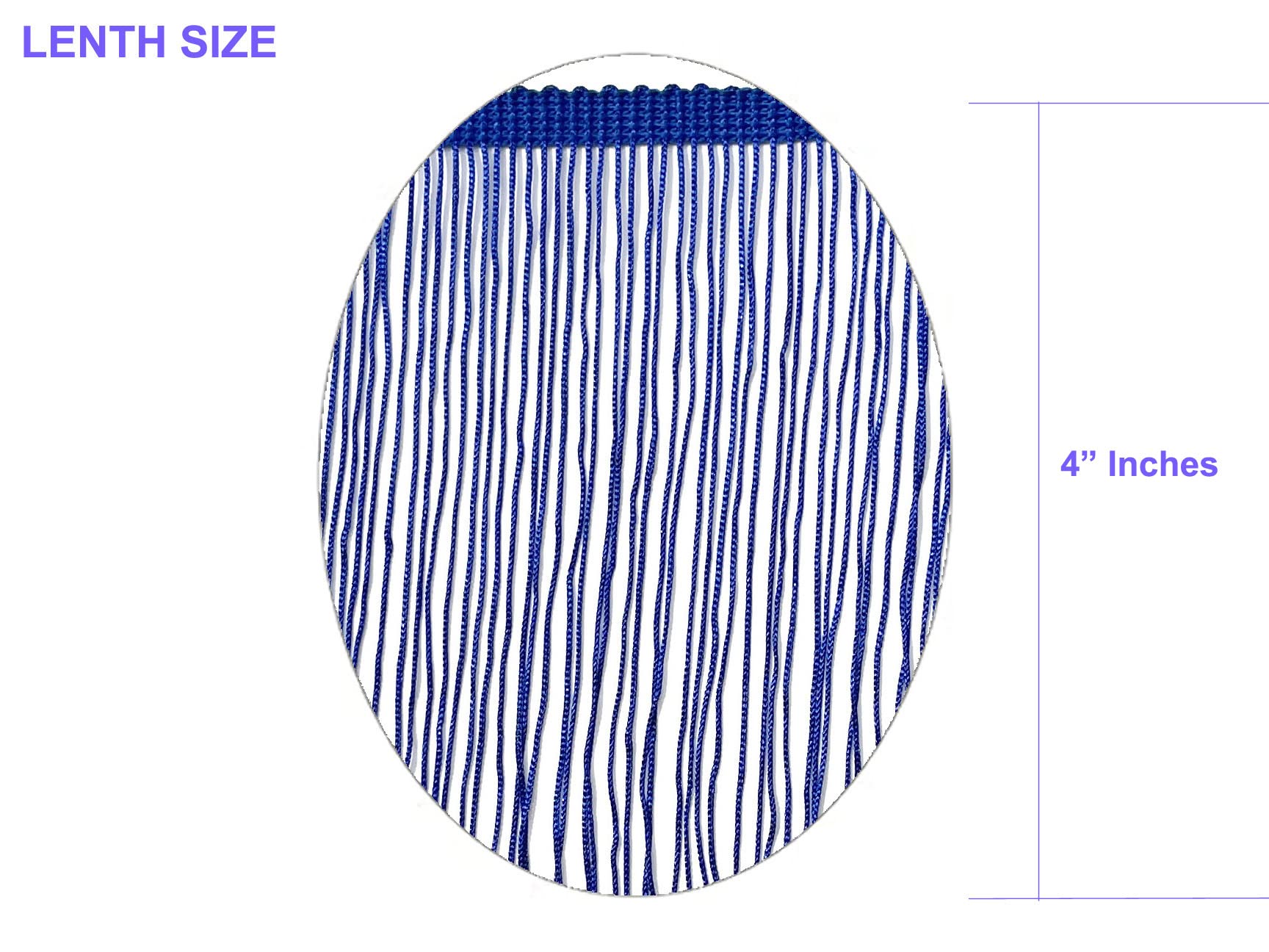 10 yardas de 10 cm de largo, hilo de cadena con flecos, flecos, para manualidades, costura y decoración, color azul rey