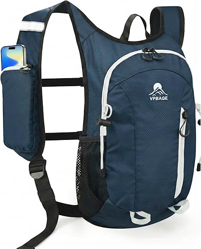 Mochila de senderismo pequeña plegable con 3 bolsillos para correa, mochila ligera 300D a prueba de derrames para hombres y mujeres, mochila de gris