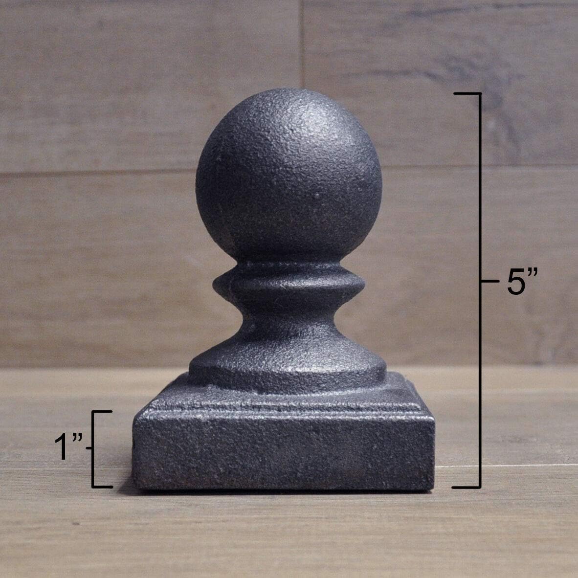 | 3" Cast Iron Ball Post Cap for 3x3 Fence Posts | 4 Pack