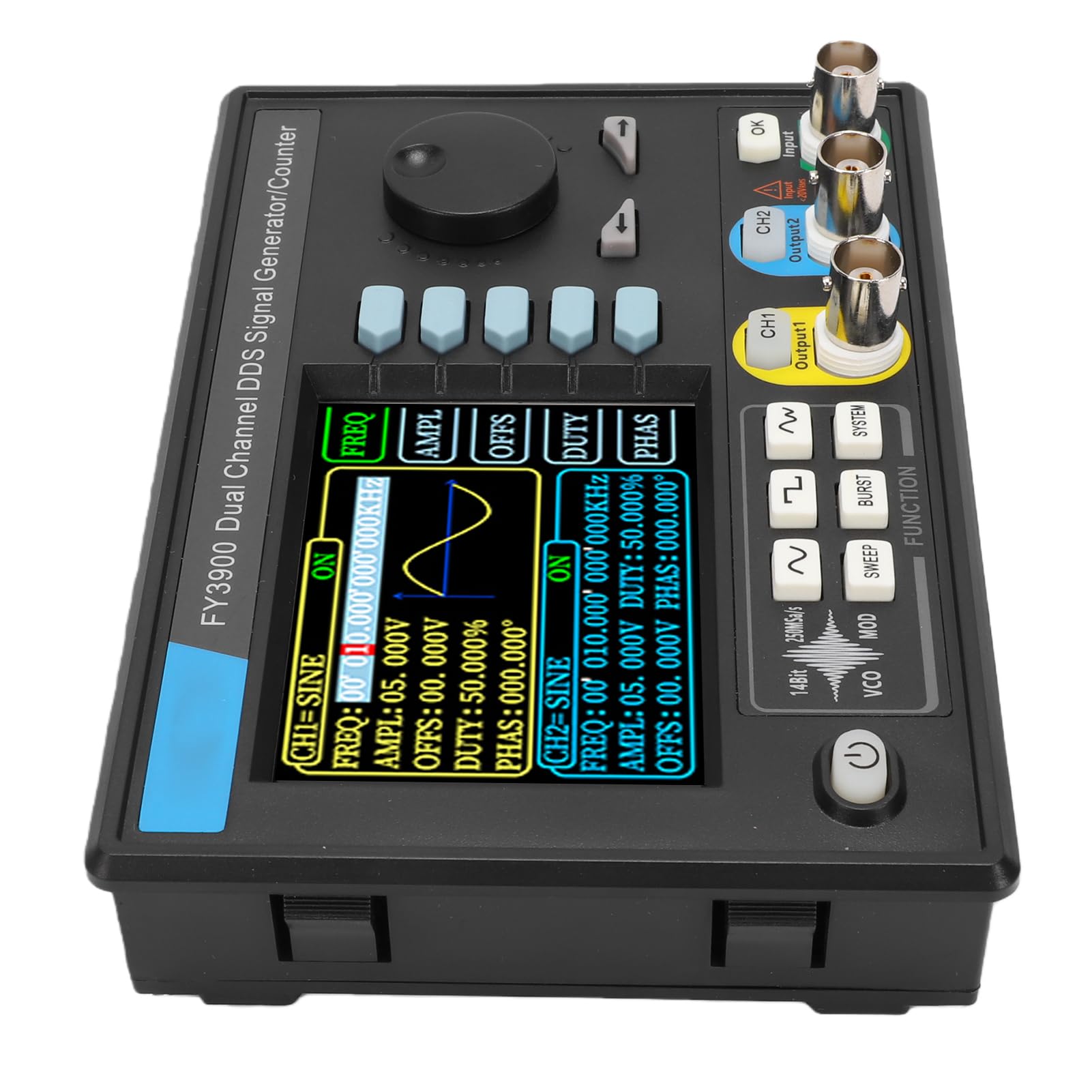 Generic Generador de Señal de Doble Canal FY3900 Generador de Funciones de Alta Precisión para Uso en Laboratorio y Campo Diseño Compacto y Liviano 30MHz (Enchufe de la UE)