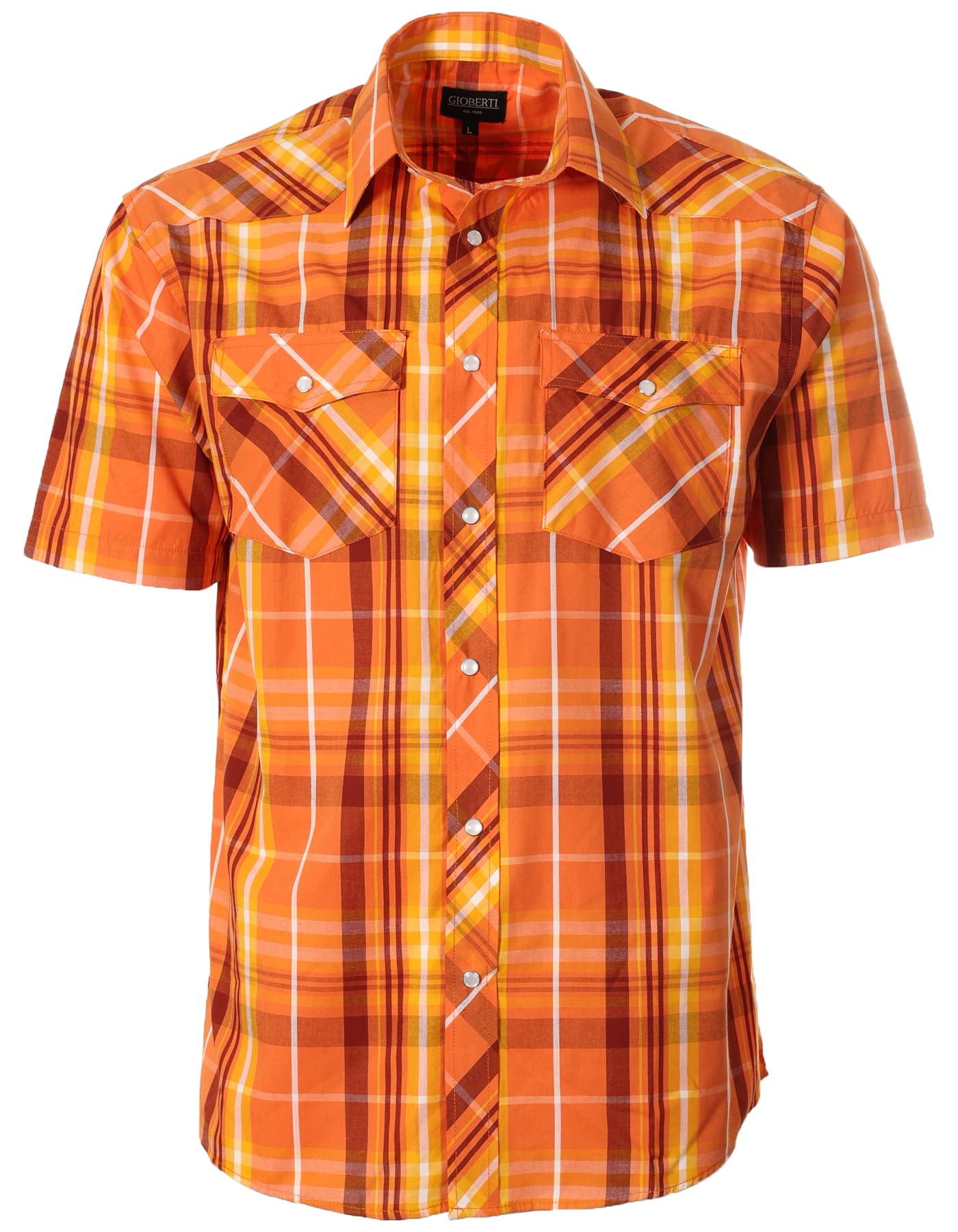 Gioberti Mens Western Cowboy Short Sleeve Shirt with Snap Buttons
