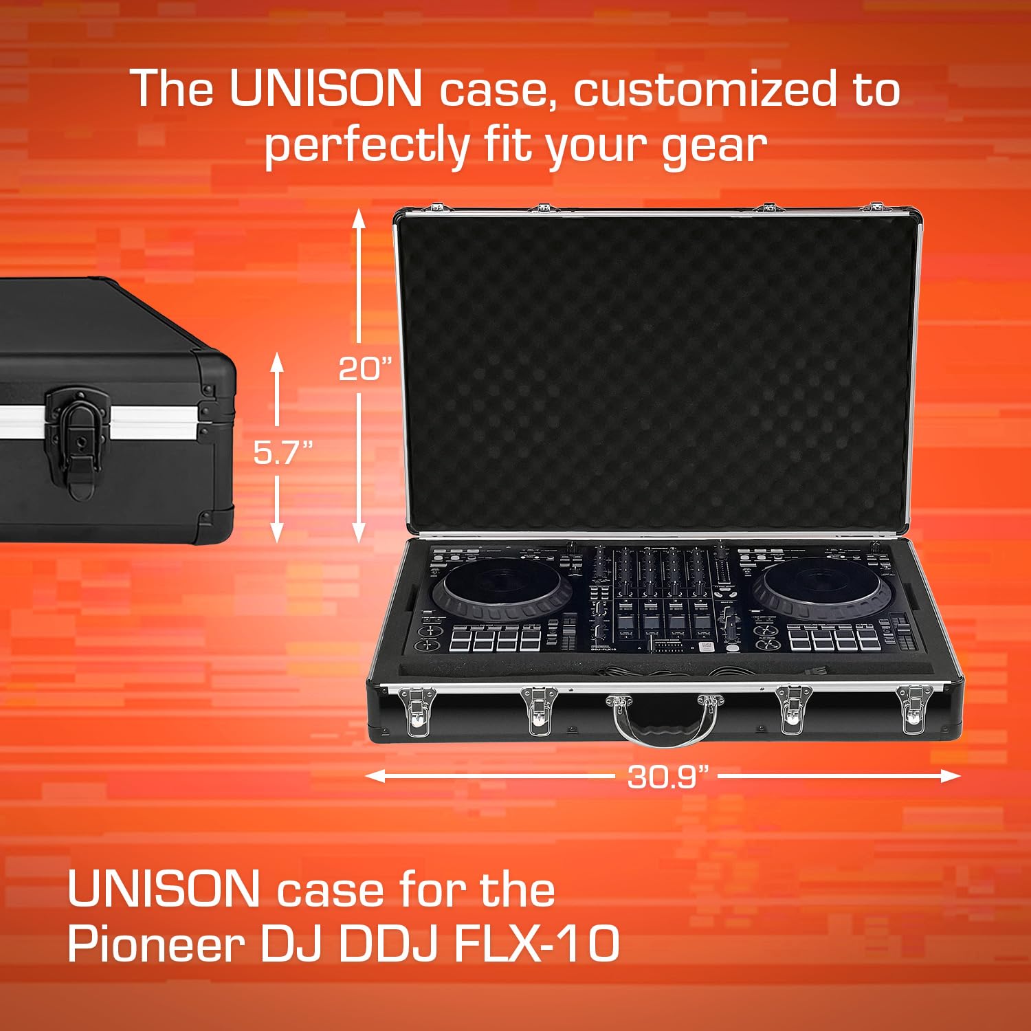 Analog Cases Unison Case für Pioneer DJ DDJ-FLX10, Transportkoffer für DJ-Equipment (Maßgeschneiderter Schutz, Hartschalenkoffer mit ergonomischem Griff, robuster Alukoffer, Transportkoffer DJ)
