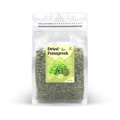 Miss Spring Hojas secas de alholva Producto de alta calidad, totalmente natural, secado al sol, sin gluten, sin OMG, Kasuri Methi, ideal para