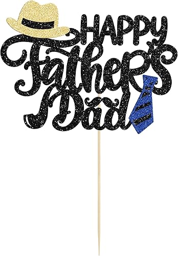 Miniatura 3 de 1 decoración de pastel para el Día del Padre, con purpurina negra para el Día del Padre, decoración de pastel para el mejor papá de todos los