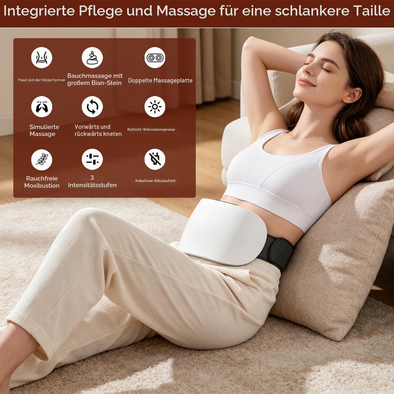 Bauchmassagegerät, 2000mAh Massagegerät für Bauch Taille Hüften und Beinen