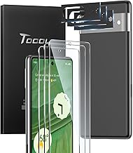 TOCOL 3 Pack for Google Pixel 7 - Tempered Glass Screen Protector & Glass Camera Lens Protector, 10X Military Shatterproof, [Alignment Tool] [Fingerprint Unlock]