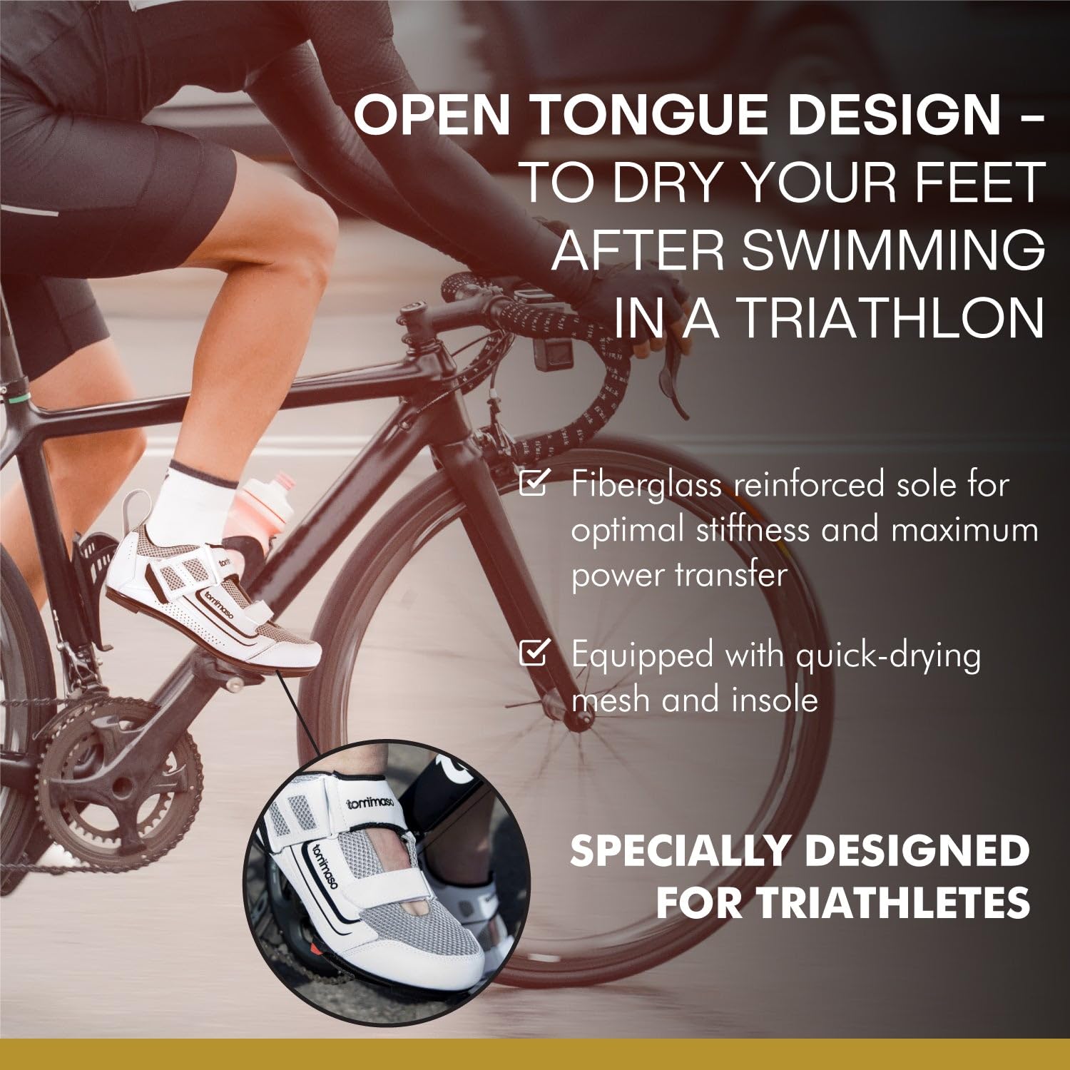 Tommaso Veloce II Cycling Shoes - Ride in Style - Peloton Shoes Triathlon Road Bike Indoor Cycling Men Women Compatible with Look Delta SPD SPD-SL Cleats White Black