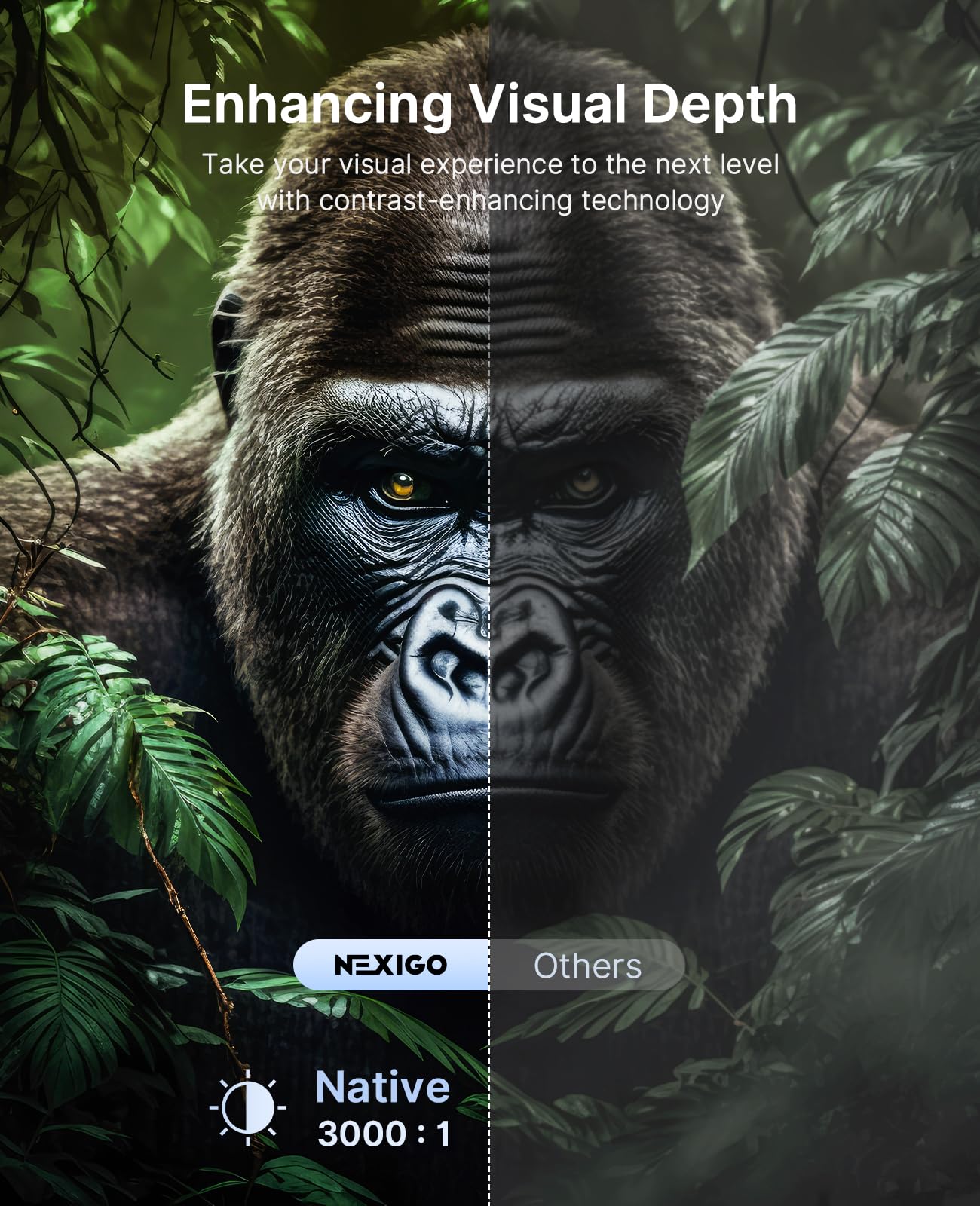 NexiGo PJ40 Pro projektor Google TV, natywny 1080p, obsługa 4K, wzmocnienie obrazu AI, 800 ANSI lumenów, inteligentny projektor z automatycznym keystone, głośniki 20 W, pilot zdalnego sterowania
