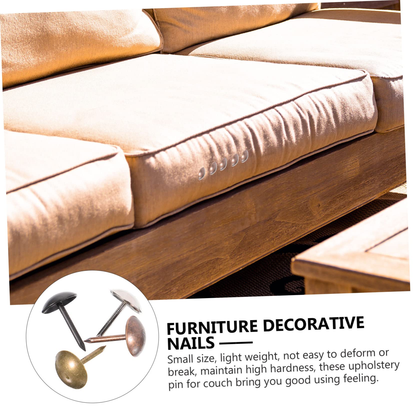 200Pcs Black Upholstery Tacks 9mm Antique Metal Thumb Nails - View #5