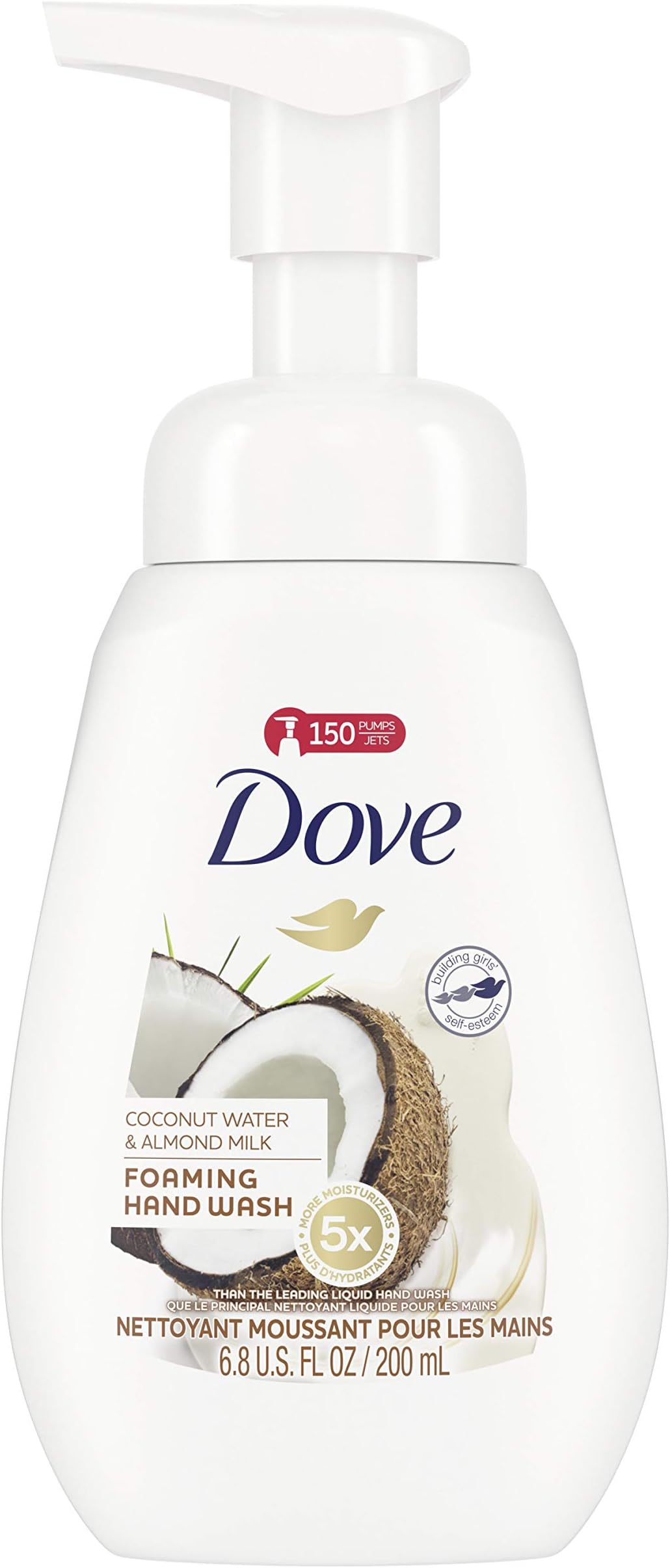 Dove Foaming Hand Wash Coconut Water & Almond Milk Effectively Washes Away Bacteria While Nourishing Your Skin 6.8 oz