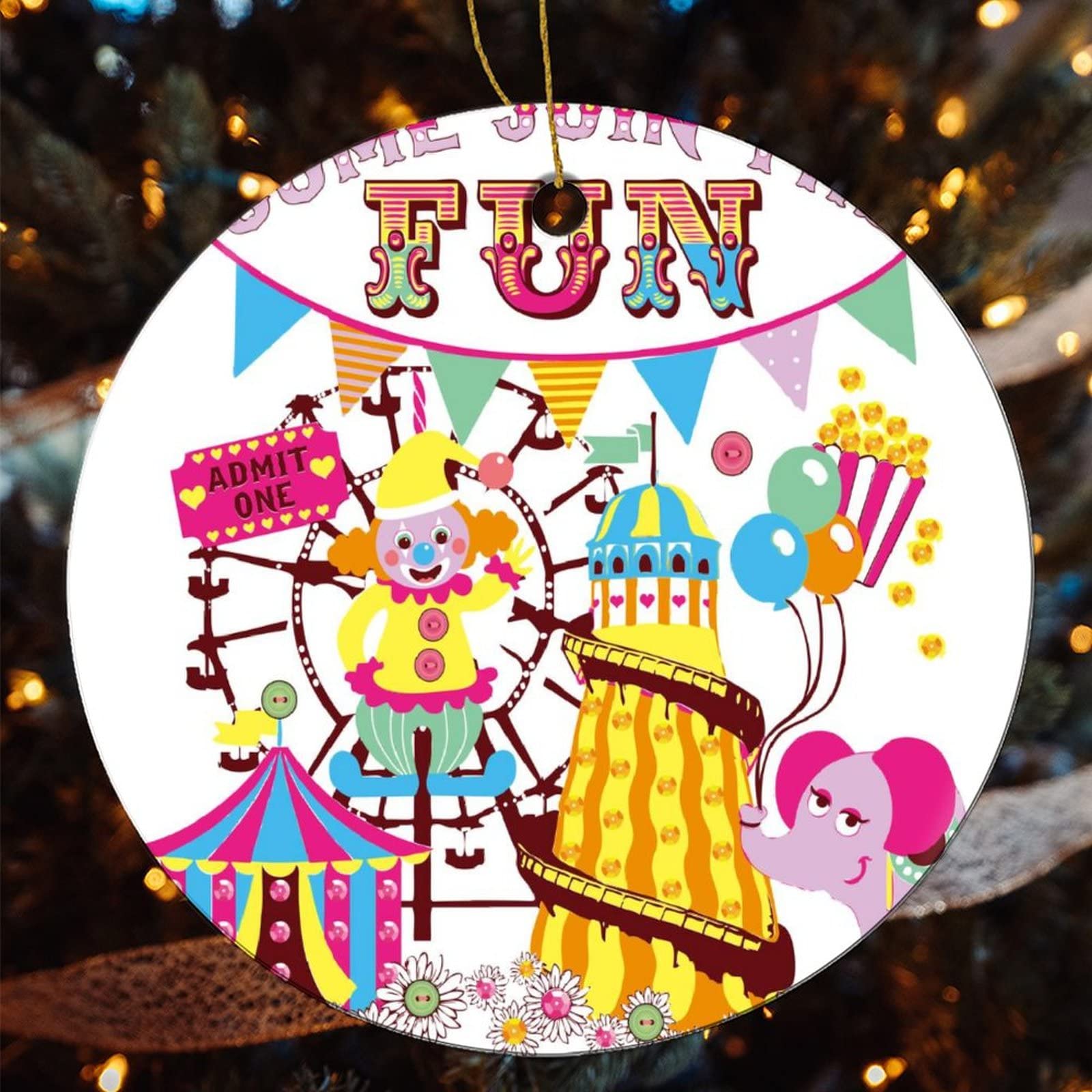 CartoonSouvenirs regalos personalizados ronda estrella de Navidad artesanía de cerámica decoración del hogar; decoraciones de árbol de Navidad