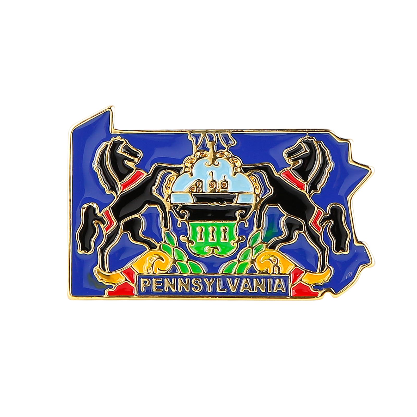 State Shaped Map Lapel Metal Pin Enamel Brooch Keepsake Beautifully Designed for Backpack Hat