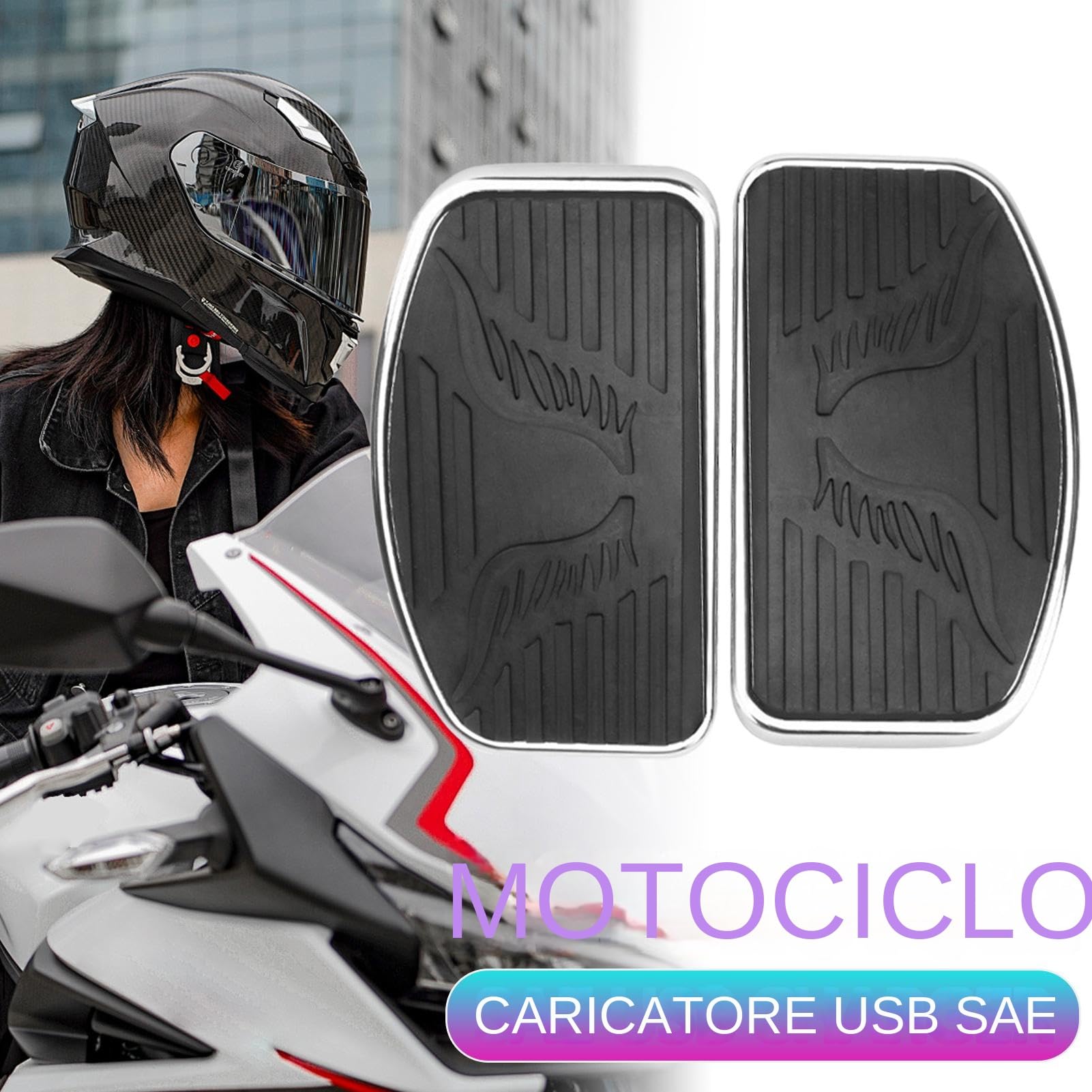 Peg Pedane per Moto Pedana Anteriore per Scooter | Appoggiapiedi Antiscivolo Aerodinamico per Viaggio Fuoristrada Touring Campeggio