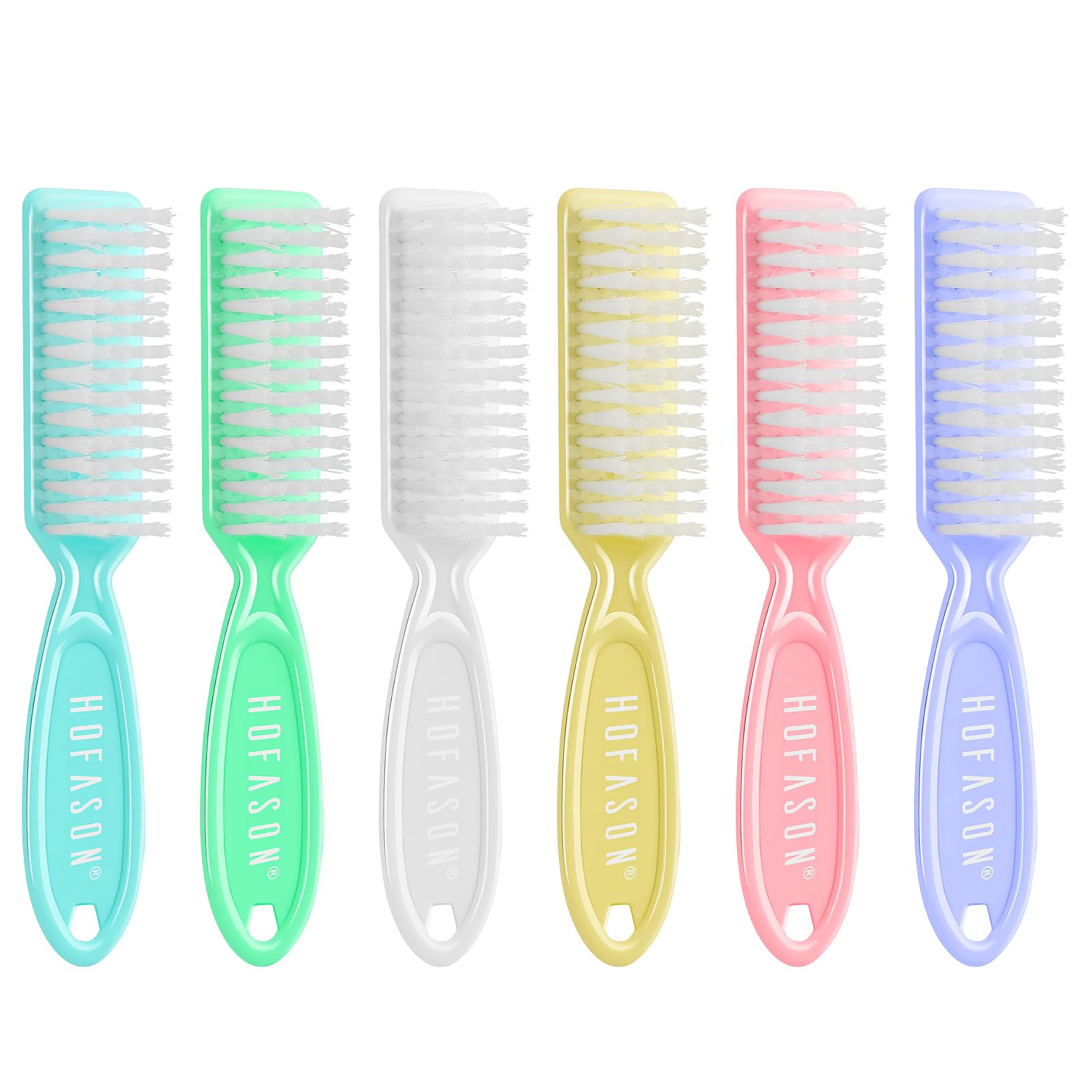 HOFASON 6 Pack Nail Brush for Cleaning Fingernails Nail Brush Handle Grip Brush for Nail and Toenail Foot