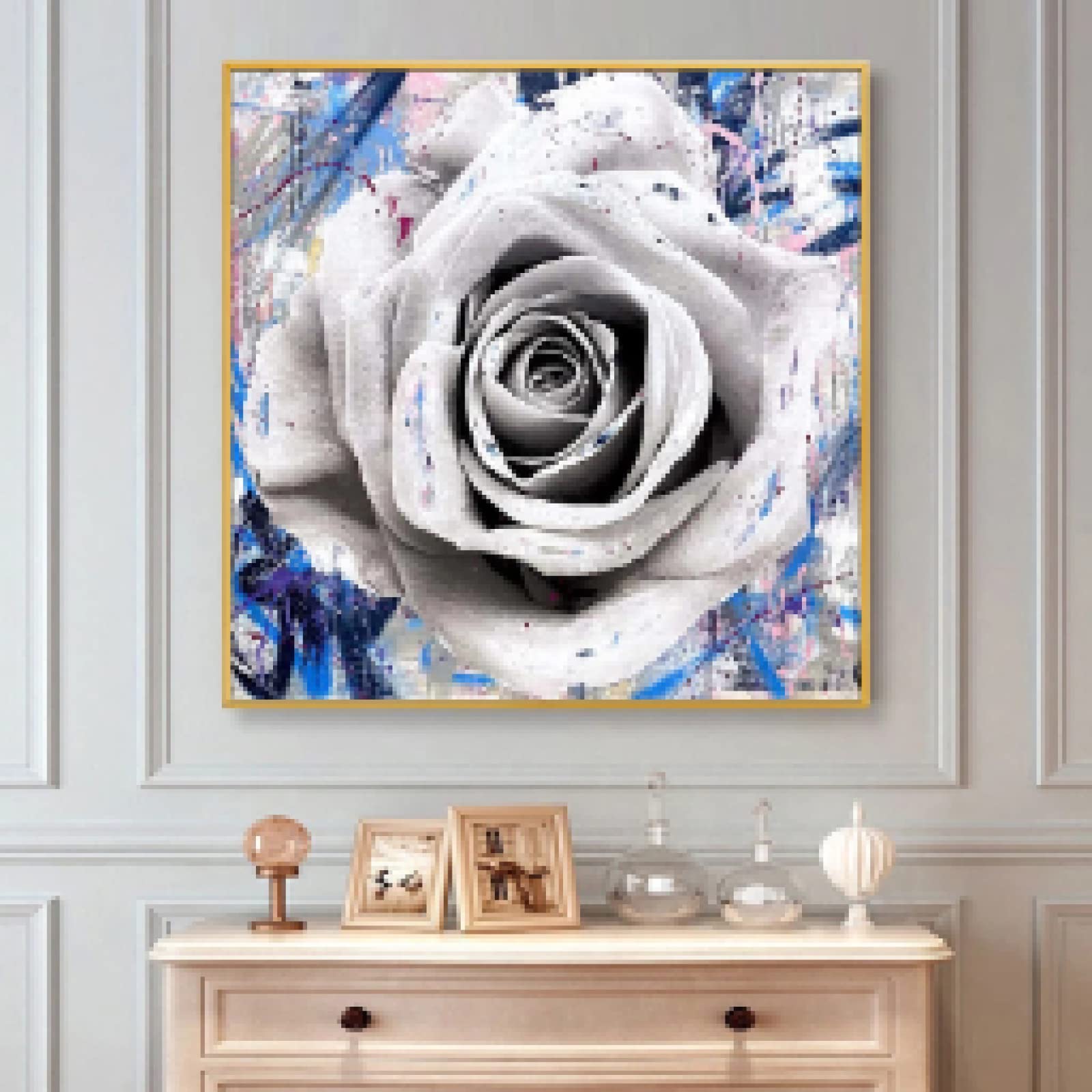 Dsdsgog Fleur Colorée Art Abstrait Peinture Affiche Toile Peintures