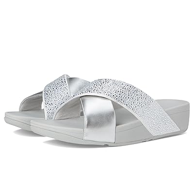 FitFlop Lulu Crystal Mix Metallic Cross Slides Women