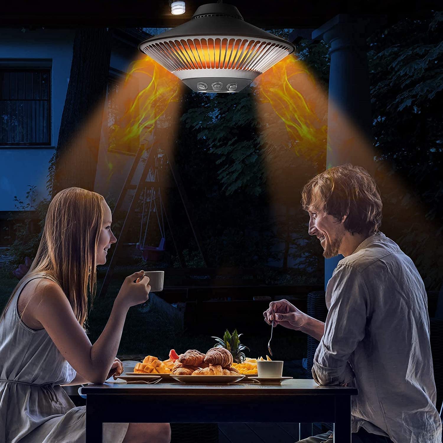 Ceiling Hanging Patio Heater, Electric Hanging Outdoor Heater IP55  Waterproof u0026 Dustproof, Carbon Fiber Bulb Electric Infrared Heater :  Amazon.co.uk: Garden