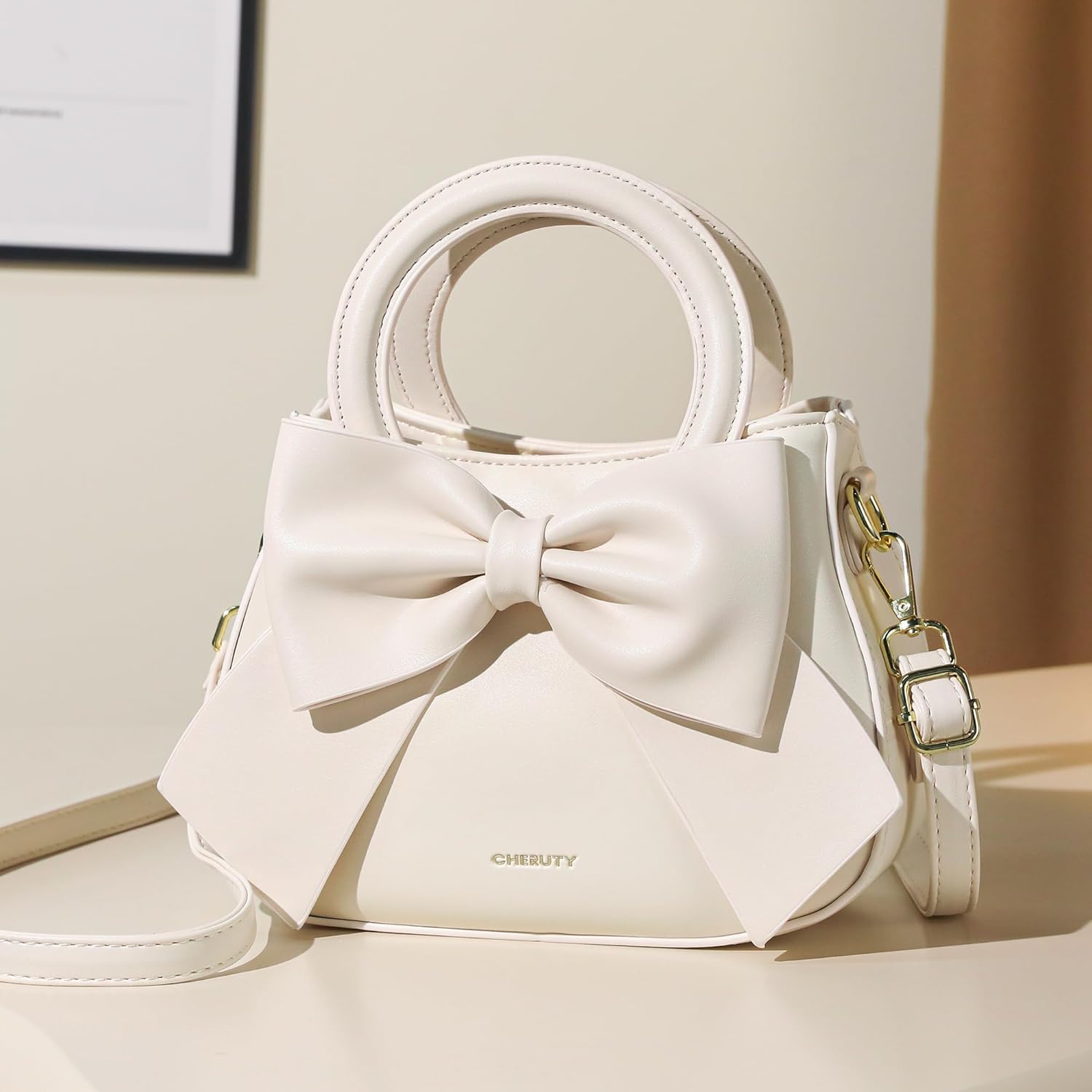 Small Purses for Women Crossbody Bag, Vegan Leather Crossbody Purses and Handbags with Top Carry Handle and Cute Bow Knot - Image 9