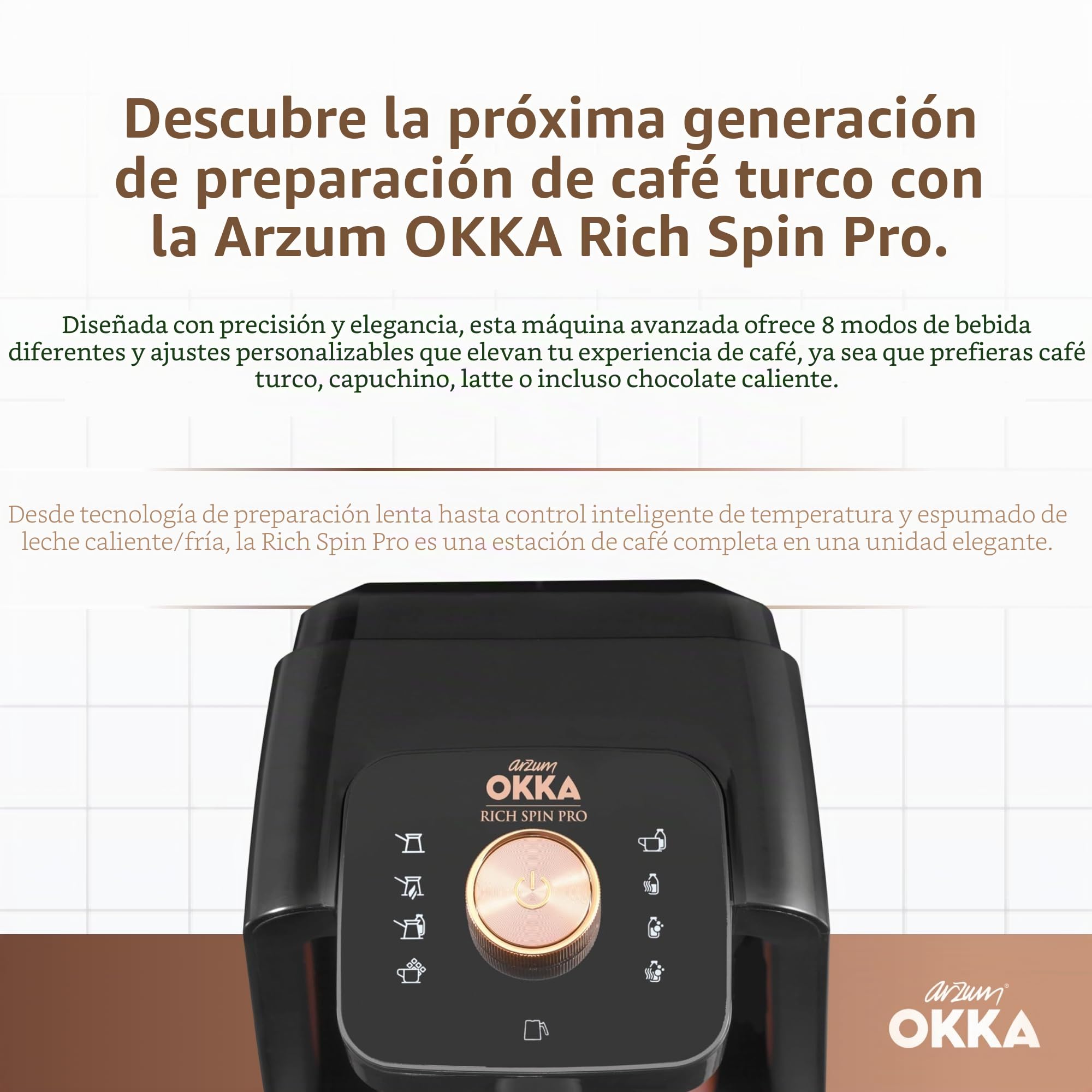 Arzum OKKA RICH SPIN PRO TURKISH COFFEE MACHINE COPPER