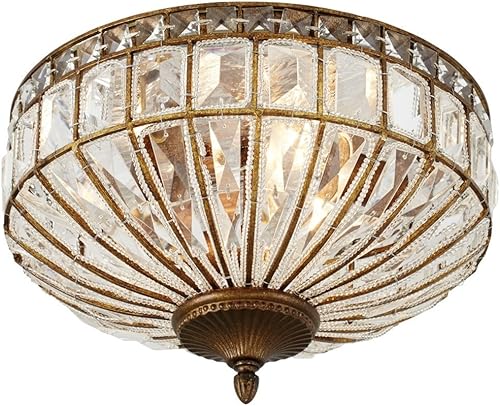 Vienna Full Spectrum Ibeza - Lámpara de techo para cerca de techo, color marrón moca, 15 12 pulgadas de ancho, corte cuadrado, cuenco de cristal