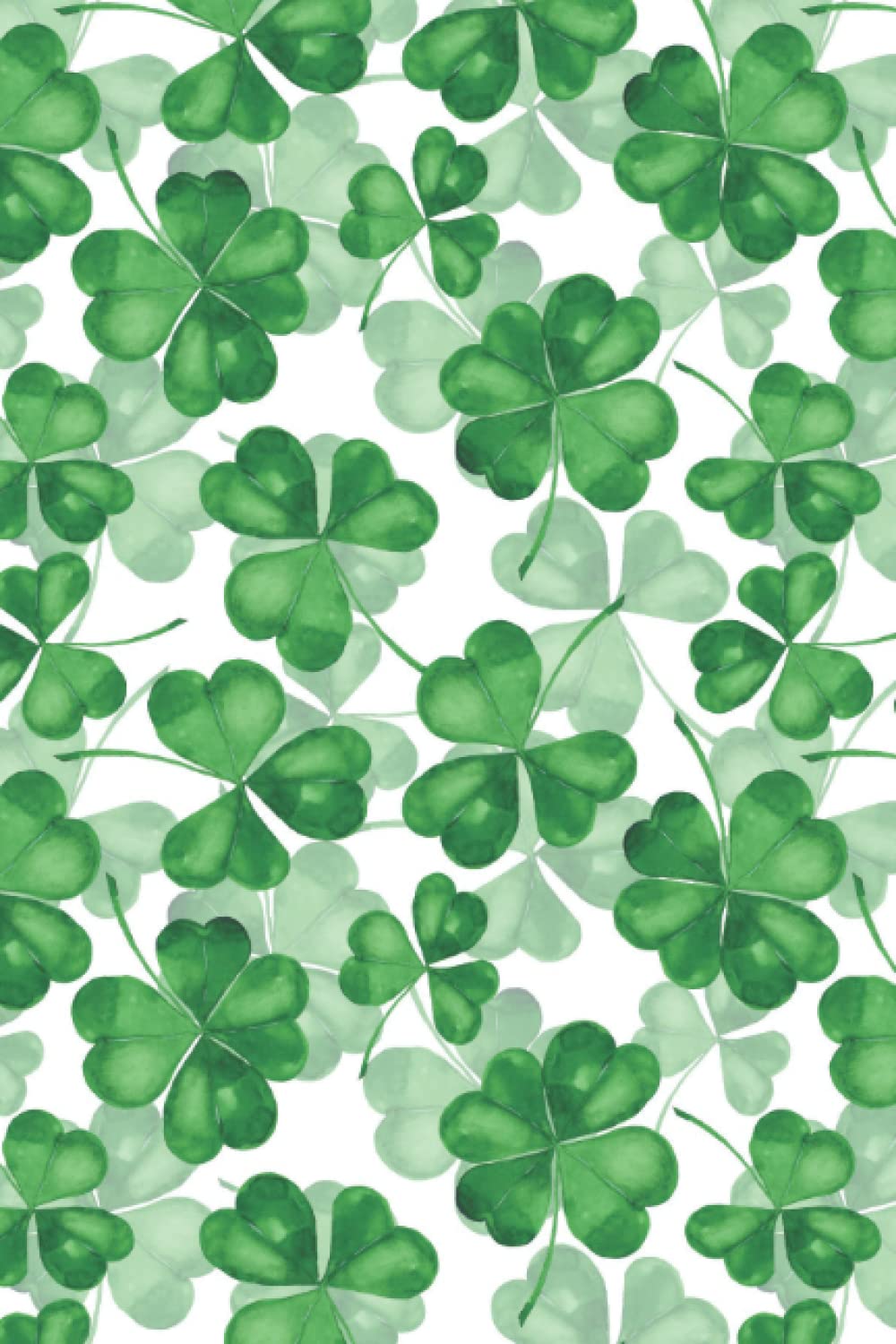 Shamrock 4 Leaf Clover Notebook Journal Blank Wide Ruled Pages Paper Composition Book Daily Planner Notes