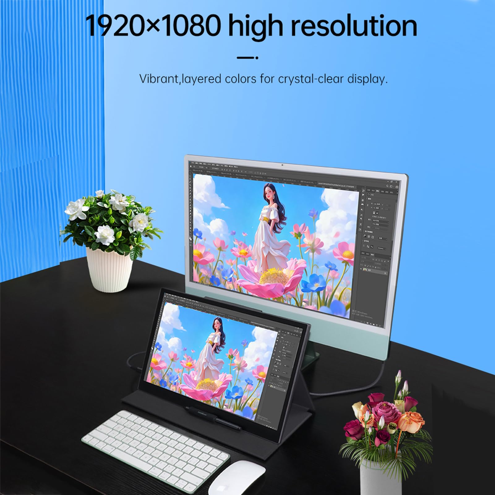 Walmeck P120 Pen Display Monitor de Dibujo Gráfico Tableta de Arte Digital Pantalla HD 11,6 Pulgadas 16384 Niveles Presión 120% SRGB con Lápiz óptico sin Batería para Diseñar