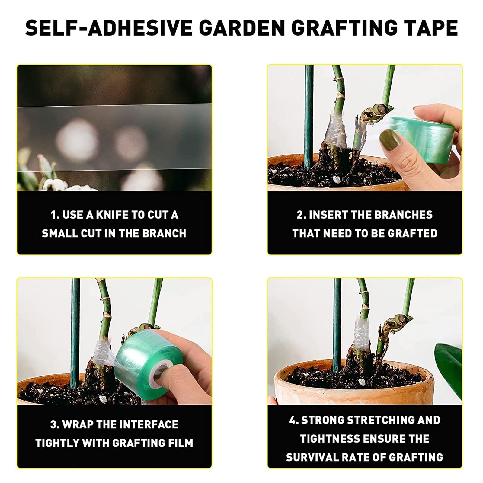 Forbici Innesto Professionale, Cesoie per Innesto e Potatura Giardino Innesto Kit Innestatrice Forbici da Potatura con Nastri per Innesto, Coltello da Innesto Lame di Ricambio per Alberi da Frutto