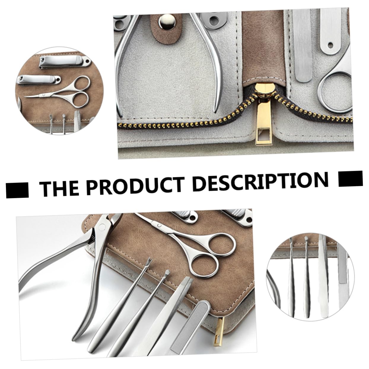 FOMIYES Stainless Steel Nail Clippers Kit Manicure Tools Set 8 Pieces Rust- and Easy to Clean for Travel