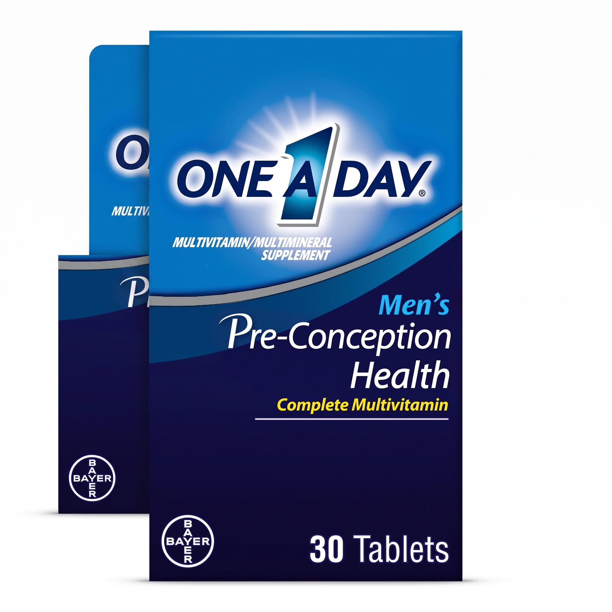 A Day Men's Pre-Conception Health Multivitamin to Support Healthy Sperm,Supplement for Men with Vitamin C,Vitamin E,Selenium,Zinc,and Lycopene,30 Count (Pack of 2)