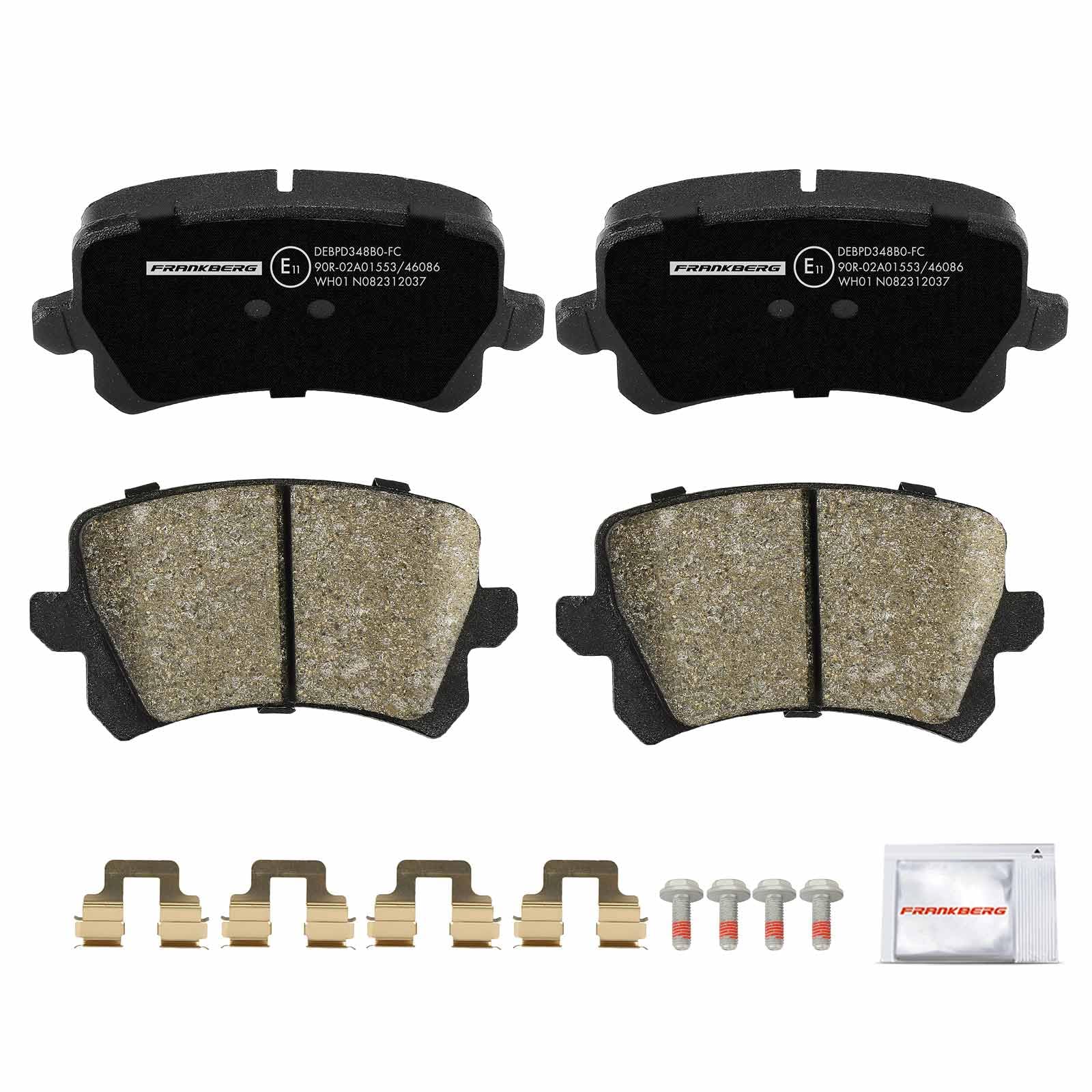 Frankberg Bremsensatz inkl. 2x Bremsscheiben + 4x Bremsbeläge Hinten Kompatibel mit Tigua.n 5N Q3 8UB 8UG Superb II Kombi 3T5 Golf VI 5K1 Replace# 5Q0615601Q, JZW698451E