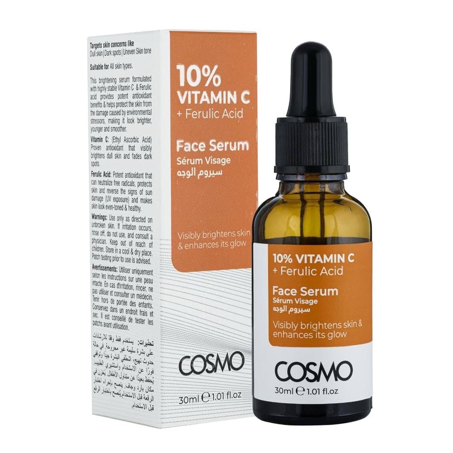CD COSMO DESIGNS Vitamin C 10% + Ferulic Acid Face Serum Dull skin (30ml, Vitamin C)