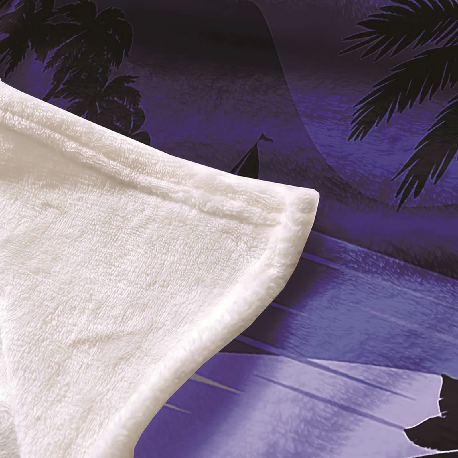 Aeici Couverture Polaire, Couverture en Flanelle Couverture 160x200 cm Motif Palmier Lac Montagne Couverture Canapé Hiver Cadeau pour Adultes et Enfants