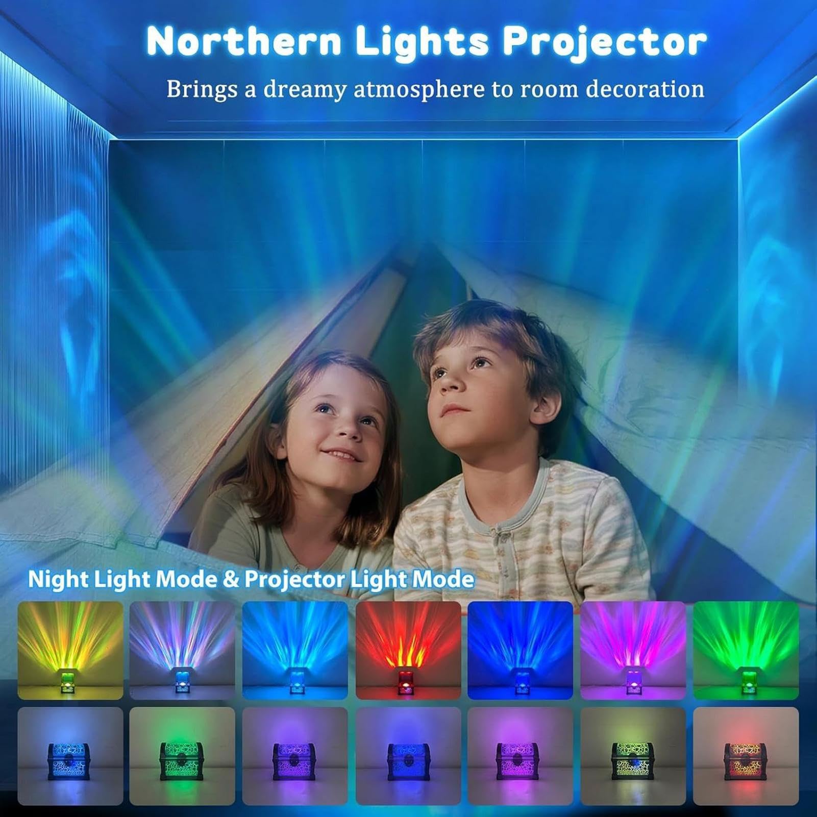 Genérico Luz Nocturna Galáctica Lámpara Regulable | Lámpara Nocturna LED Y Proyector De Habitación Con Temporizador para Mujeres Niños Niñas Mesita de Noche Navidad