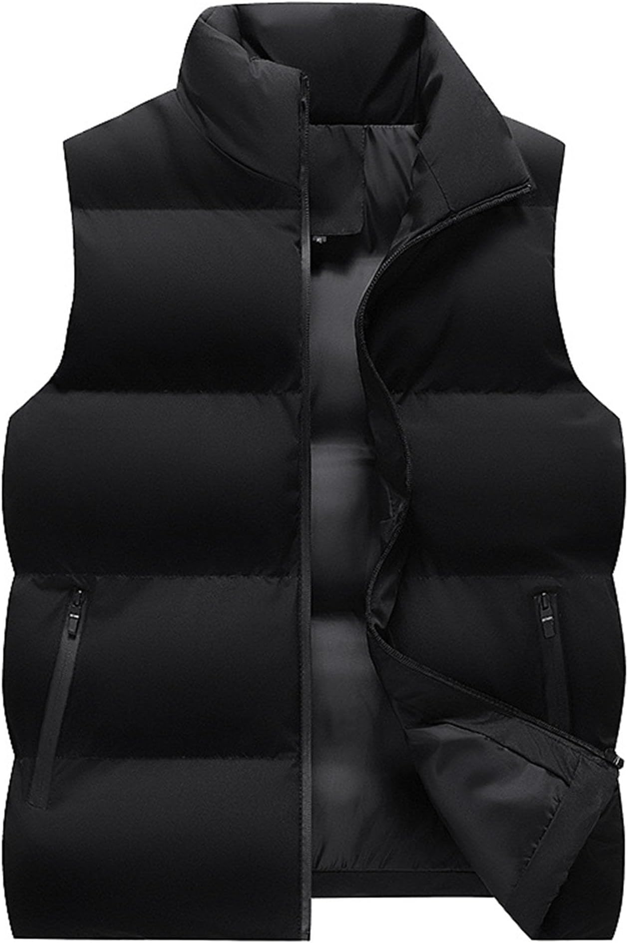 Maiyifu-GJ Winter Warm Padded Vest for Men Lightweight Thicken Down Vest Outerwear Outdoor Sleeveless Jacket for Hiking