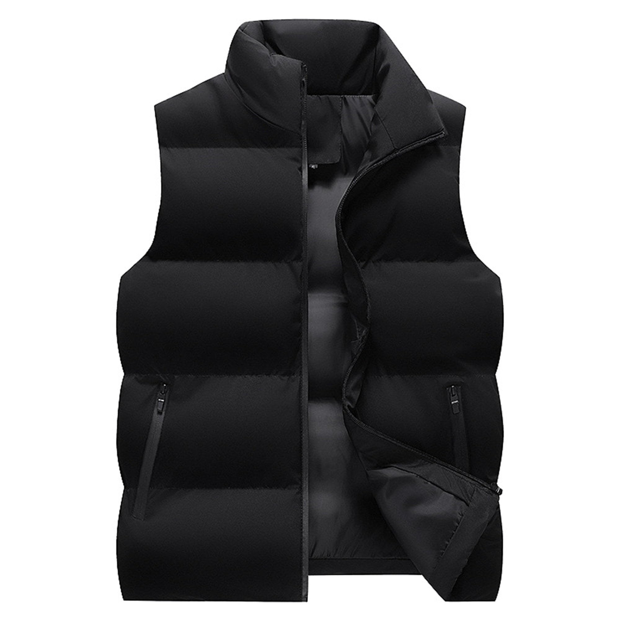 Maiyifu-GJ Winter Warm Padded Vest for Men Lightweight Thicken Down Vest Outerwear Outdoor Sleeveless Jacket for Hiking