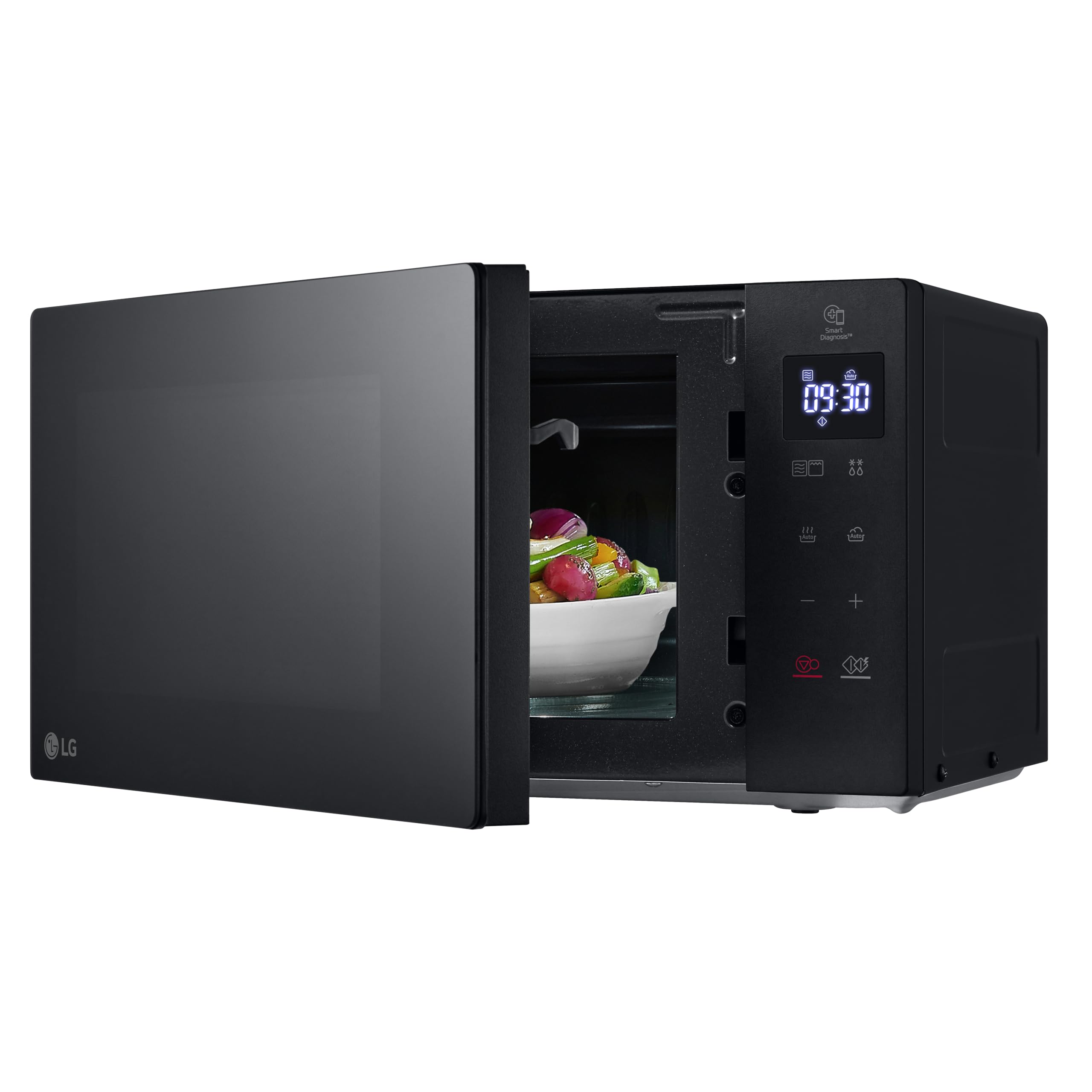 LG MH6032GAS Forno Microonde 20 Litri con Grill al Quarzo, 700 W, Programmi Automatici, Scongelamento Rapido Defrost, Funzioni Timer e Orologio Smart Diagnosis, Scaldavivande, Nero