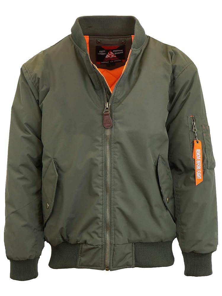 Amazon.com: Spire By Galaxy Olive Men's Flight Jacket Size
