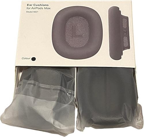 Fundas de repuesto para almohadillas para Airpod Max, 1 par, malla de tela textil duradera con conexión magnética (negro)