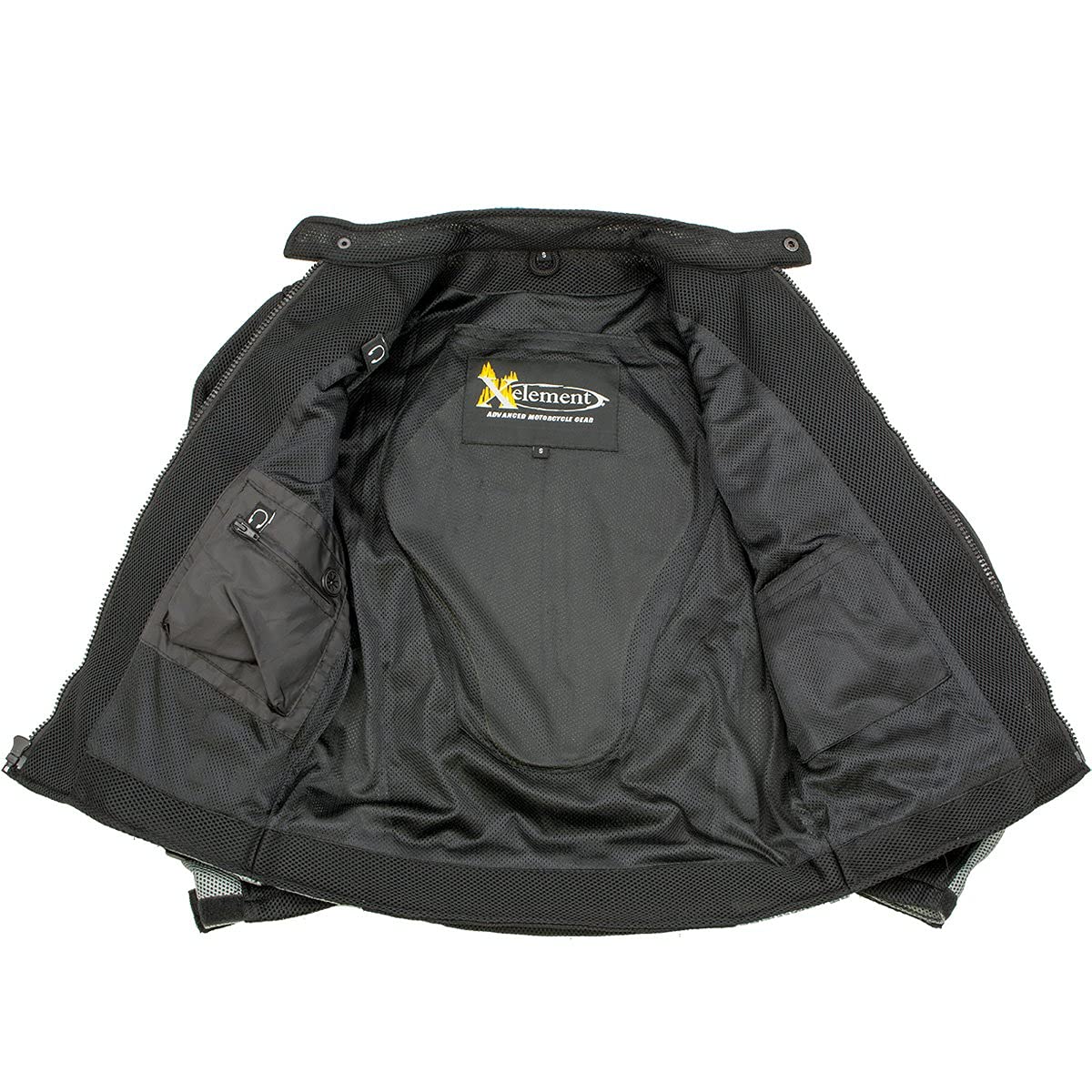 Xelement CF505 Black Advanced Tri-Tex Mesh Motorcycle Sports Jacket For Men with X Armor — view 4