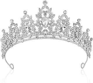 Blue Princess Tiara Crown - Crystal Quinceanera Tiara Headband for Women